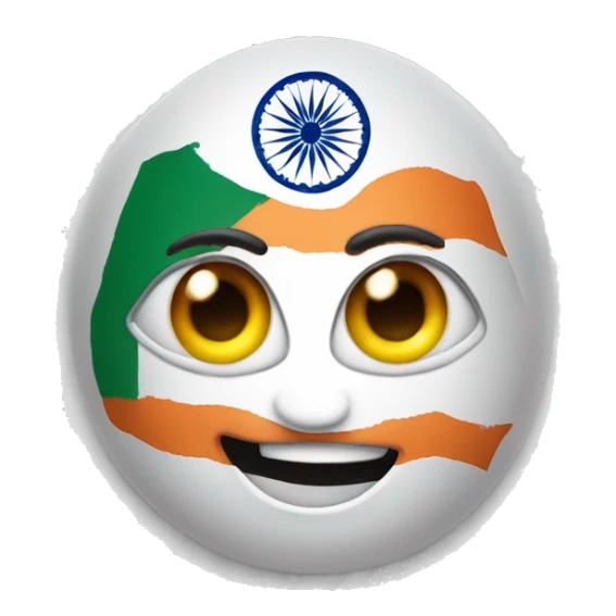 surprising face with indian flag n eyes sticker