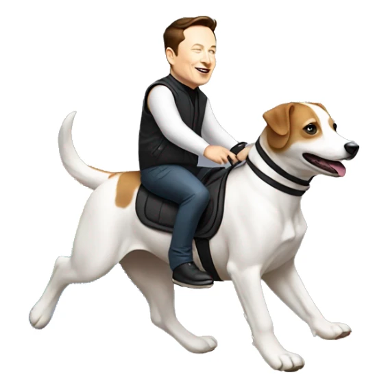 elon musk riding arainbow dog  sticker