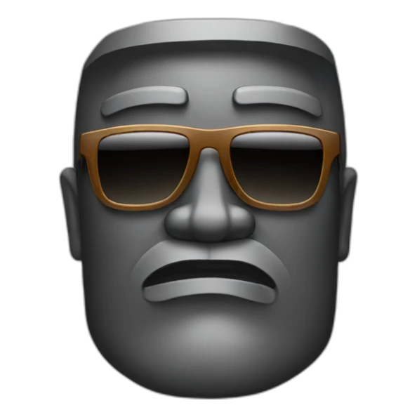 Moai emoji classic with sunglasses sticker
