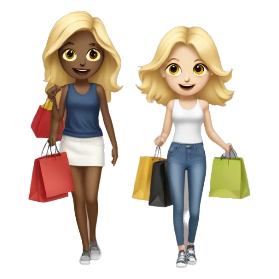 two blonde girls with shopping bags sticker