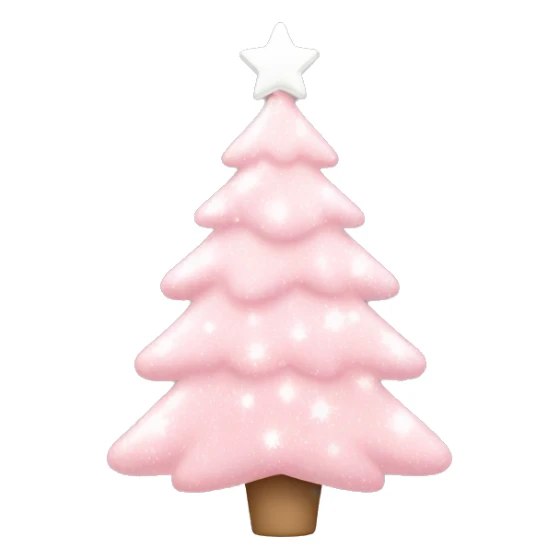 Light pink Christmas tree with white sparkly ornaments  sticker
