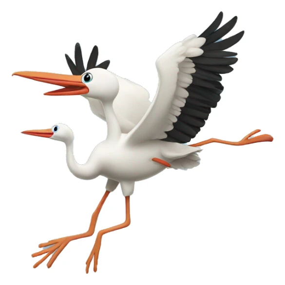 stork flying with baby boy sticker