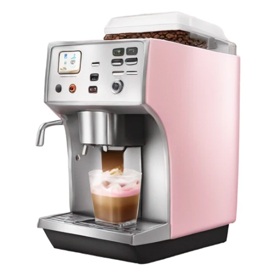 Light pink coffee machine and iced latte sticker