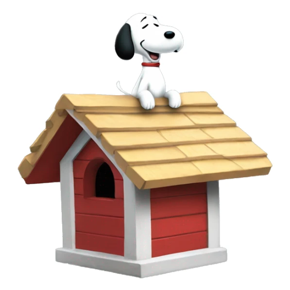 Snoopy on a dog house flying in the air sticker