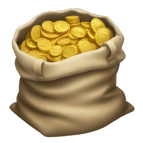 old open bag full of coins sticker