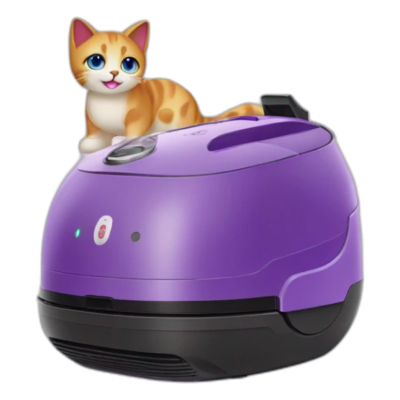 virgo glory purple cat on a robot vacuum cleaner sticker