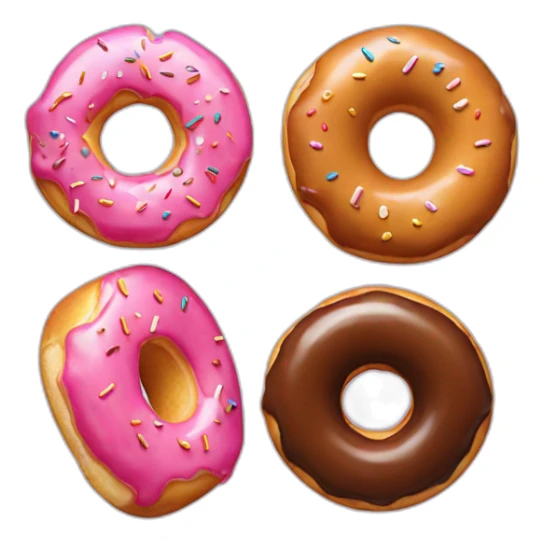 Three pieces of donut sticker