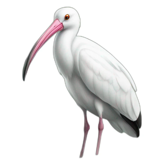 Australian white ibis peaking out of a recycling bin sticker