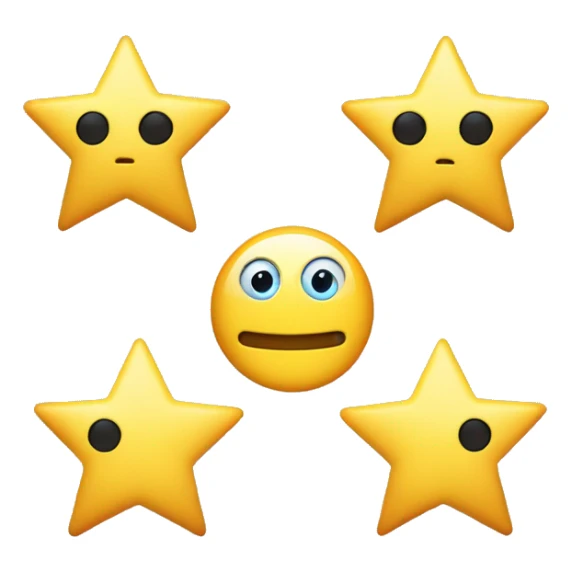 star-struck emoji with 3 ai stars eyes sticker