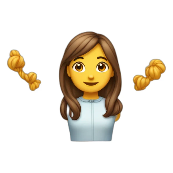 fille avec une queue-de-cheval et les cheveux longs qui dab sticker