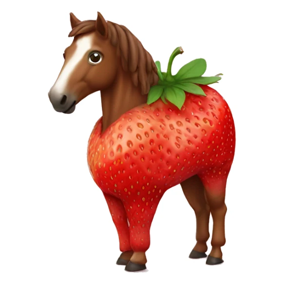 A horse in the body of a strawberry sticker