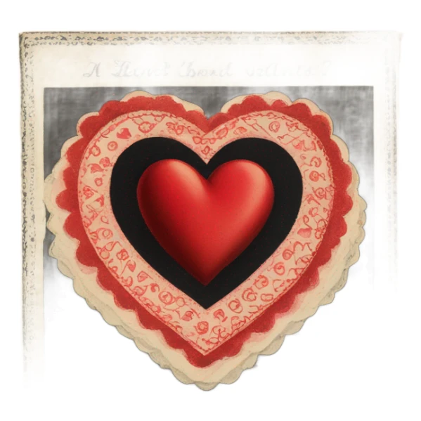vintage valentine’s day card black red sticker