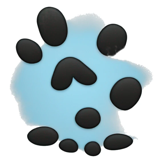 Baby blue square with a black paw print in the middle sticker