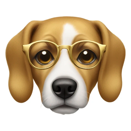 Dog in Gold glasses sticker