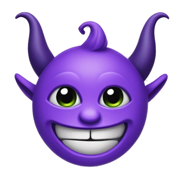 the unicode smiling purple imp emoji, but frowning with a teardrop sticker