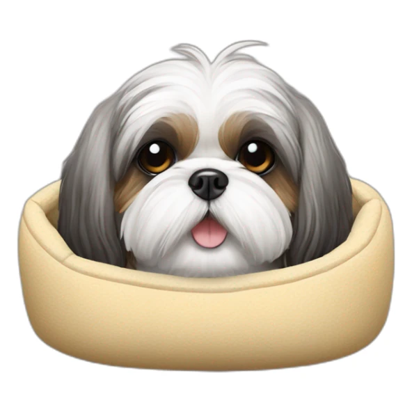 Shih tZu Dog in a dog bed  sticker