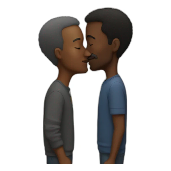 50 years old white guy kisses a 50 years old black  guy sticker