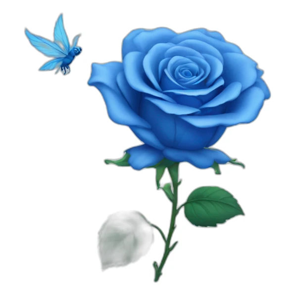 Blue rose with wings sticker