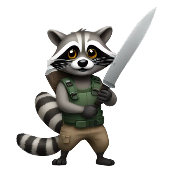 Raccoon with a knife sticker
