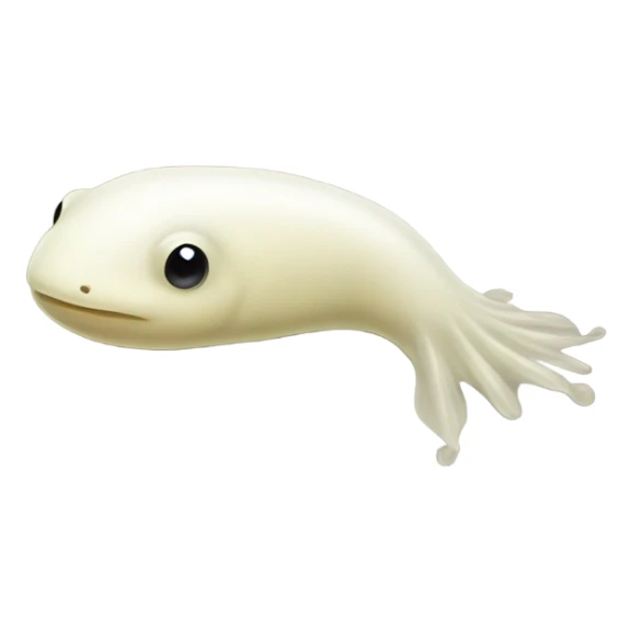 White fat tadpole with no limbs and long skinny tail sticker