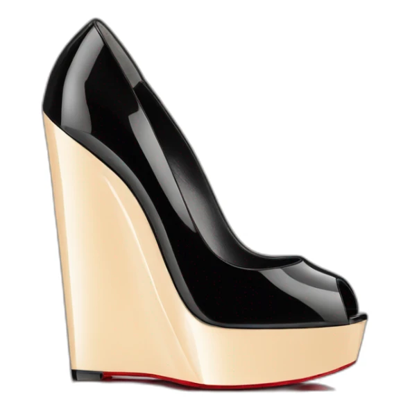 WEDGE heel LOUBOUTIN black PATENT sticker