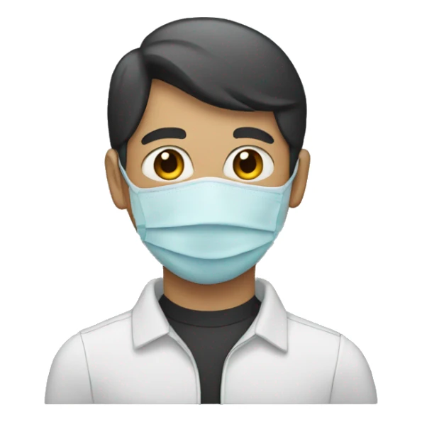 person wearing a mask sticker