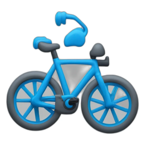 Un vélo Bleu sur un toit gris sticker