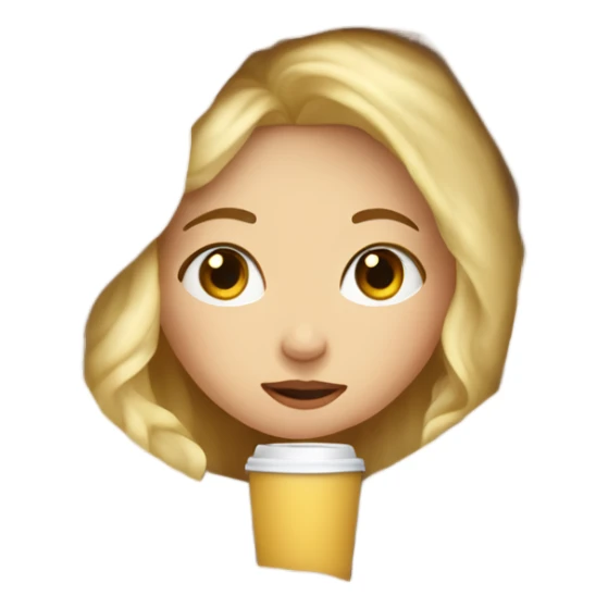 girl blond inside a blanket sipping coffee eyes closed sticker