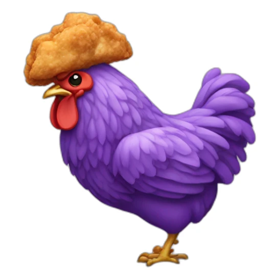 A purple piece of fried chicken sticker