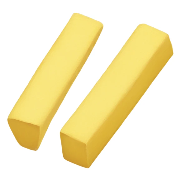 a straight piece of yellow chalk sticker