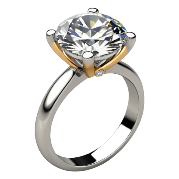 4 carat round diamond engagment ring solitaire on white gold band  sticker