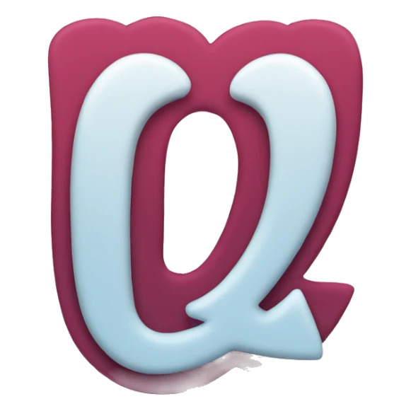 Letter Q in a heart sticker