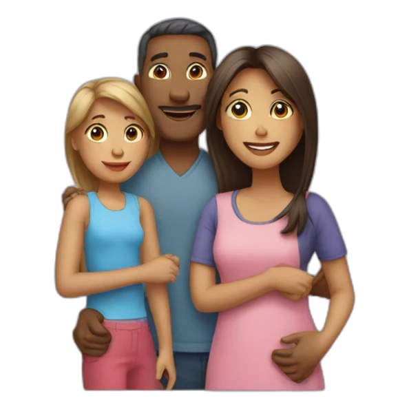 Dad, mom, brother and sister family sticker