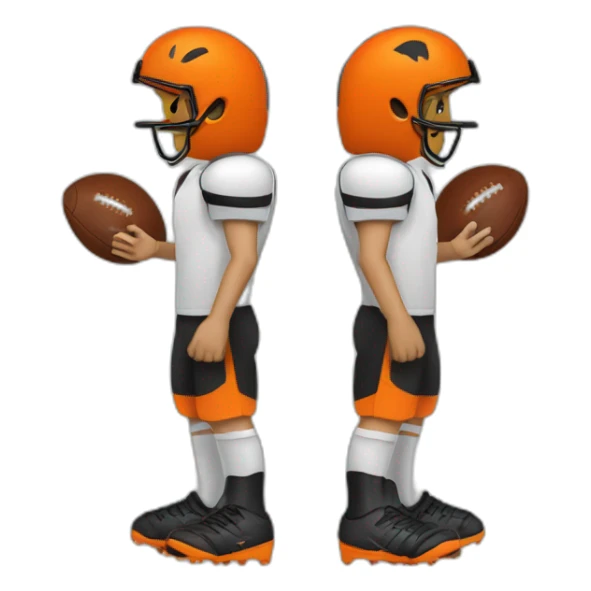 Loup footballeur en orange et noir sticker