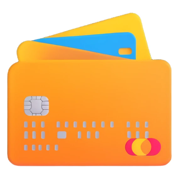 3D style credit card icon, no text sticker