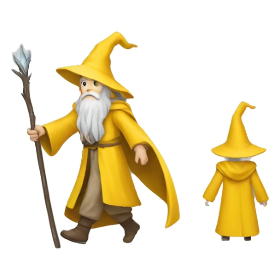 gandalf wearing yellow clothing leading the way sticker