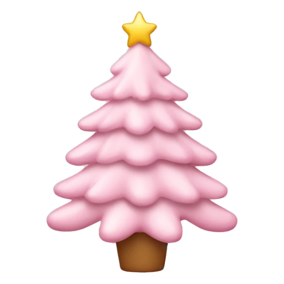 Light Pink Christmas tree with bows sticker