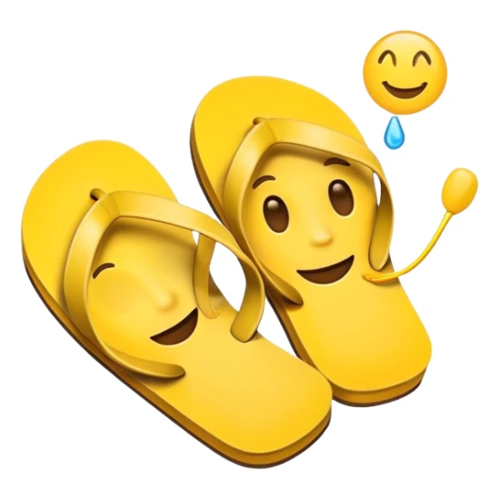 An emoji holding a flip flop  sticker
