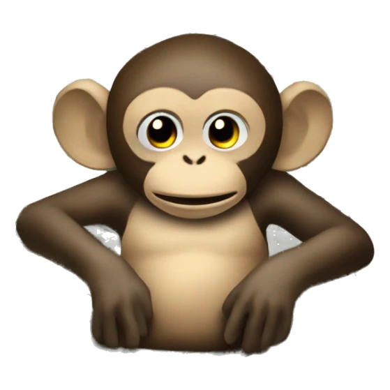 Monkey lies on wads of money sticker