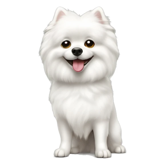 white spitz dog standing on hind legs and bichon sticker