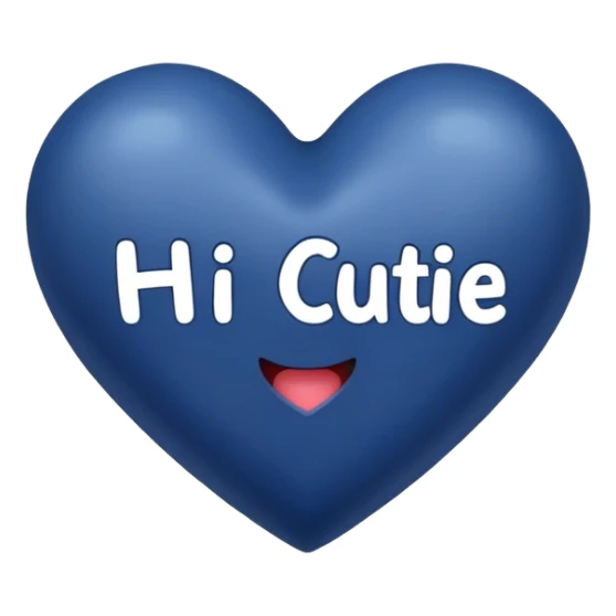 Dark Blue heart with the words Hi Cutie! in the middle  sticker