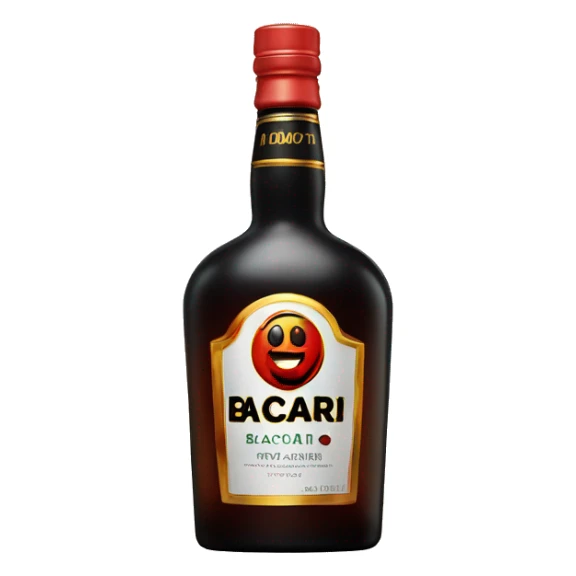 a bottle of bacardi sticker