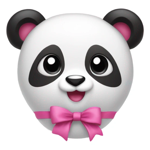 pink panda with a cute little pink bow sticker