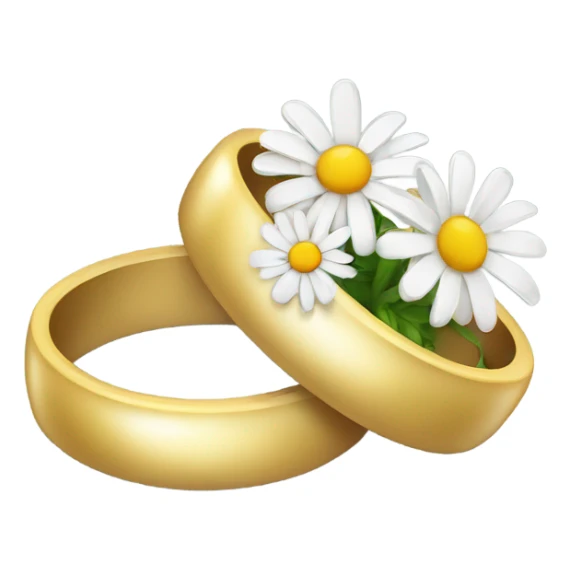 two wedding rings and a daisy bouquet  sticker