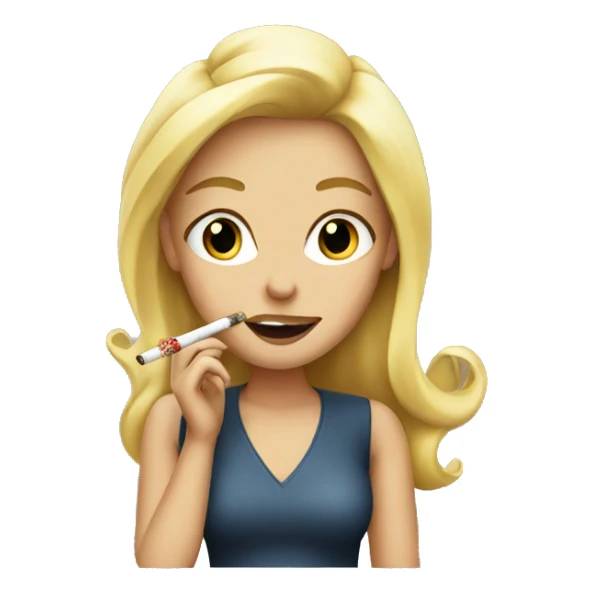 Blonde girl smoking sticker