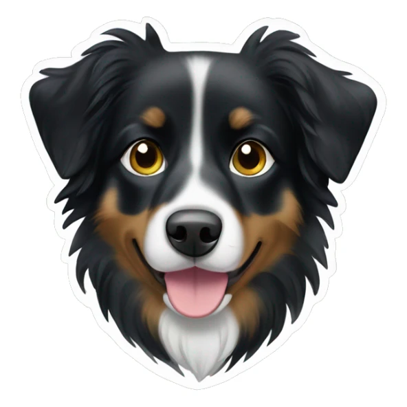 Small black australian shepherd dog Christmas tree sticker