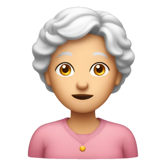an older woman  is thinking with question mark above her head  sticker