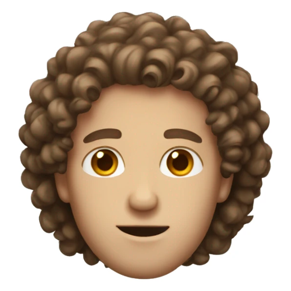 White man with curly brown hair  sticker