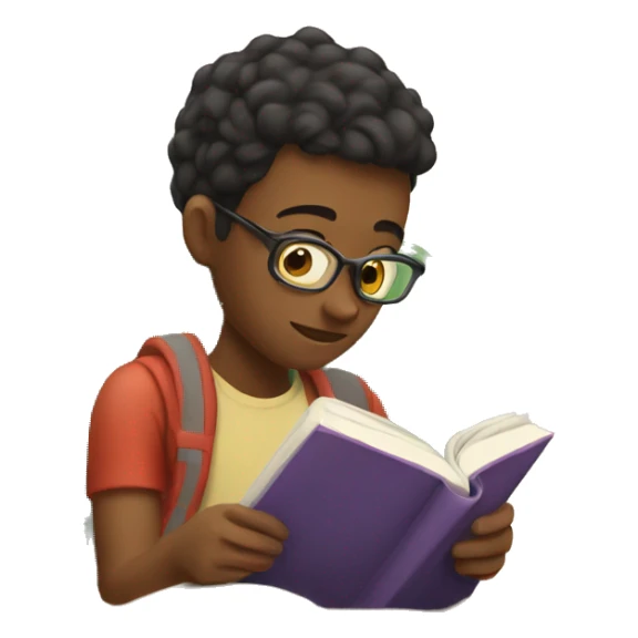 teenager reading a book sticker