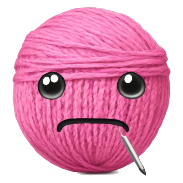 girl yarn ball pink crochet hook sticker
